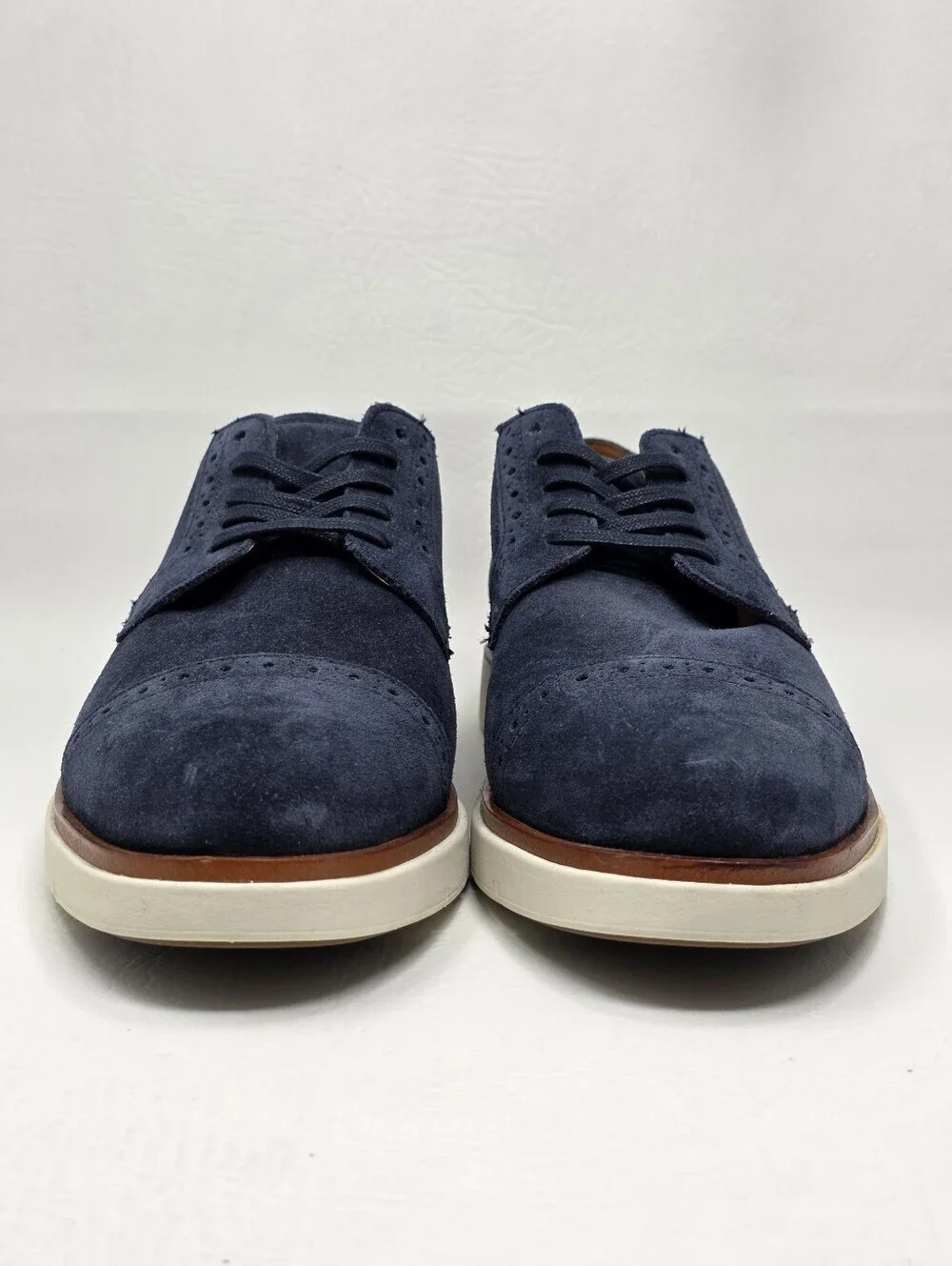 Allen Edmonds Caleb Hybrid Navy Blue Cap Toe Derby Oxford Dress Shoes Mens 9.5 D